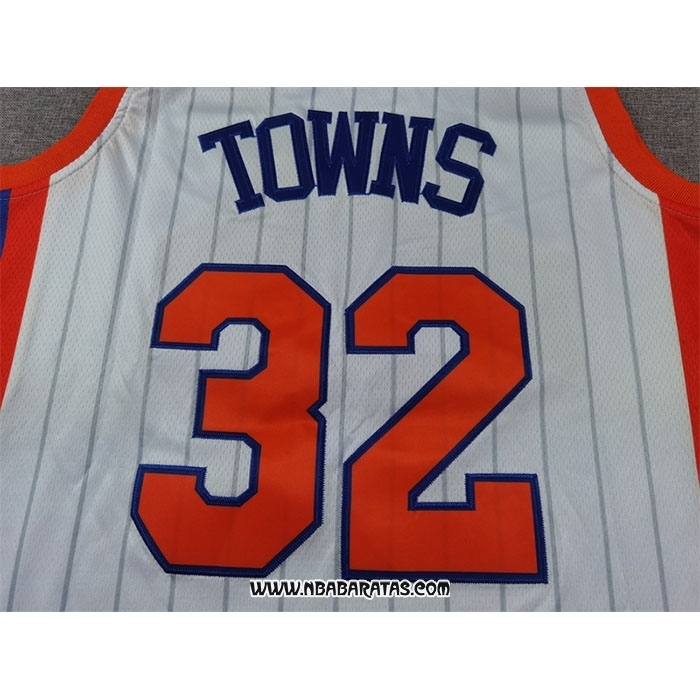 Camiseta New York Knicks Karl-Anthony Towns #32 Ciudad 2024-25 Blanco